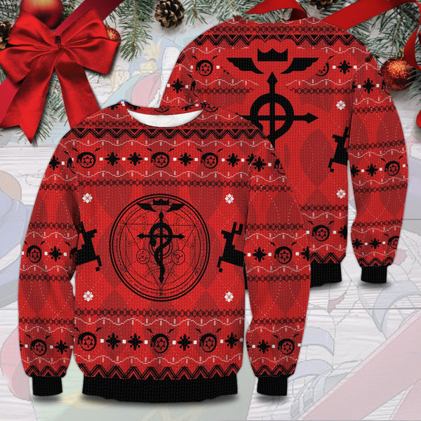 Divesart - Fullmetal Alchemist Christmas Unisex villapaita - Ruma joulupaita